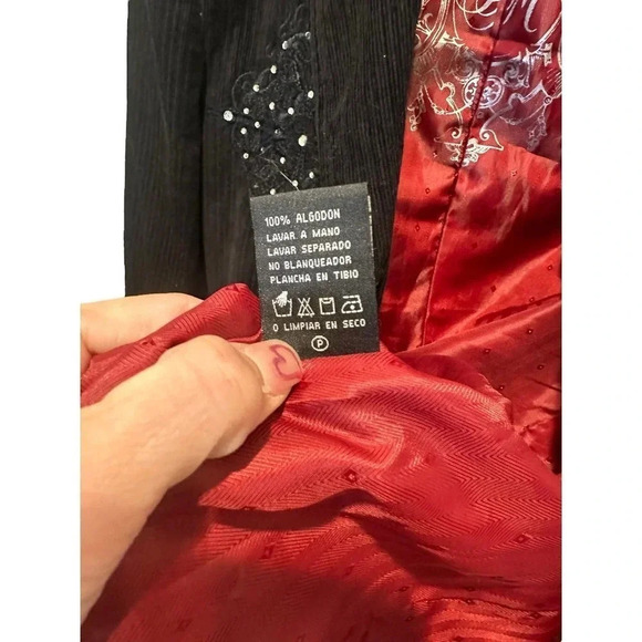 FRANKY MAX 90’s VTG  Black Two Corduroy Blazer Size Medium - Picture 5 of 7